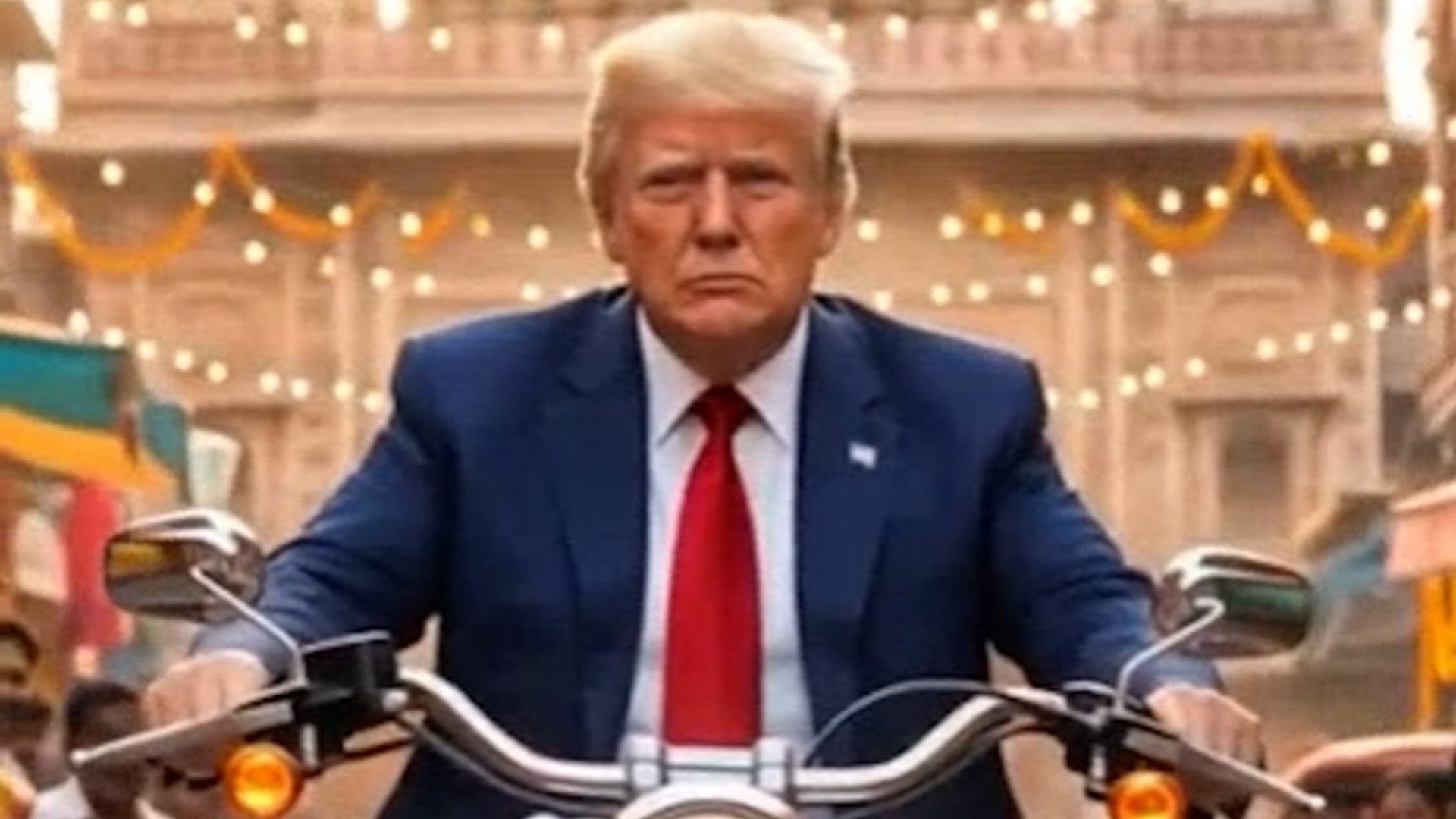 Trump shares bizarre AI video of himself riding a camel and holding ...