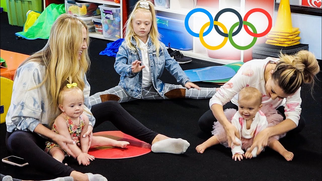 Toddlers participate in a chaotic and funny Olympic gymnastics class
