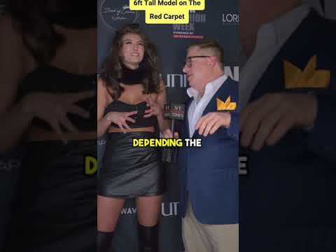 6-foot-tall model commands attention on the red carpet