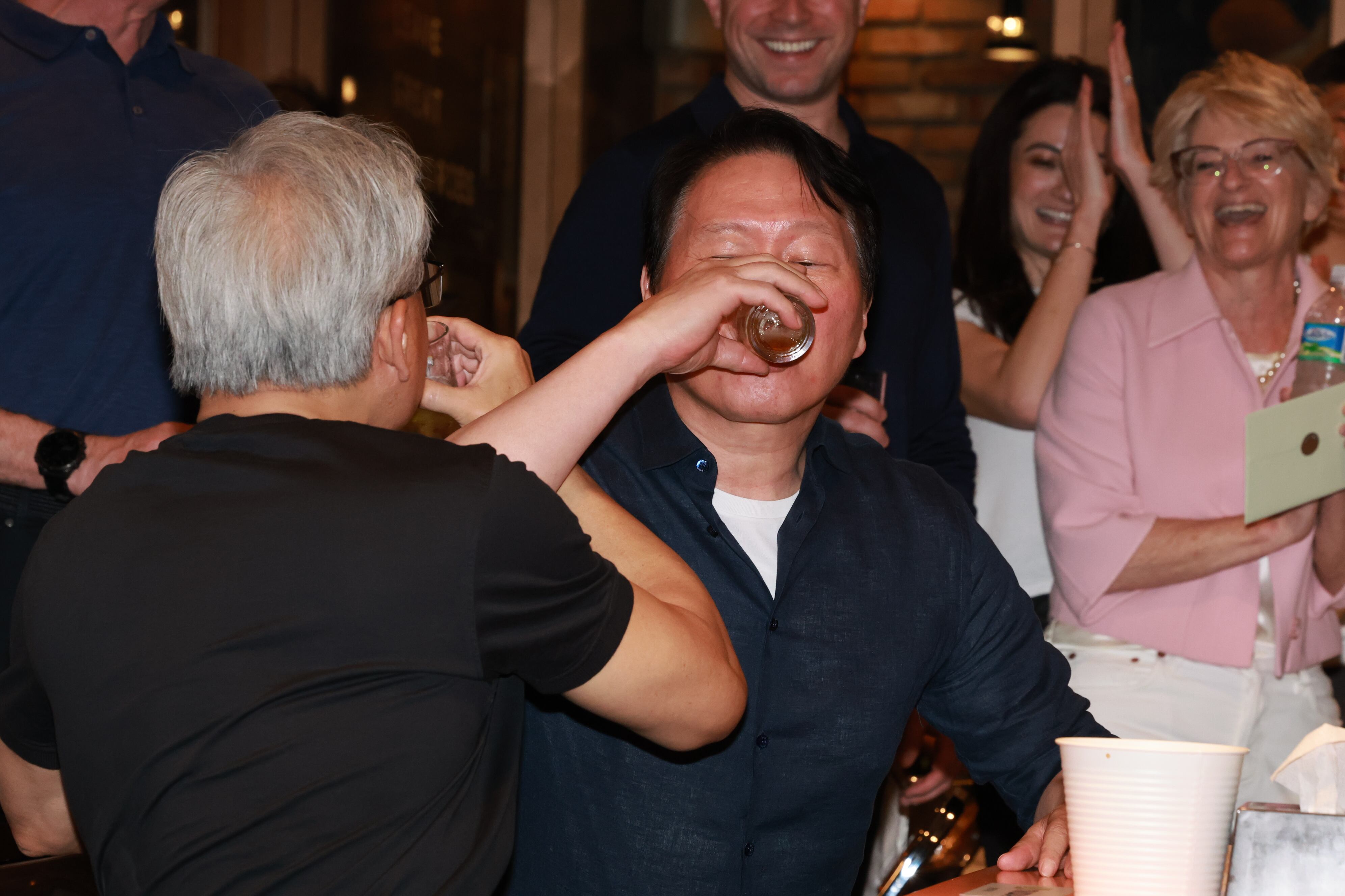 NVIDIA CEO Huang, SK's Chey collaborate on AI over fried chicken