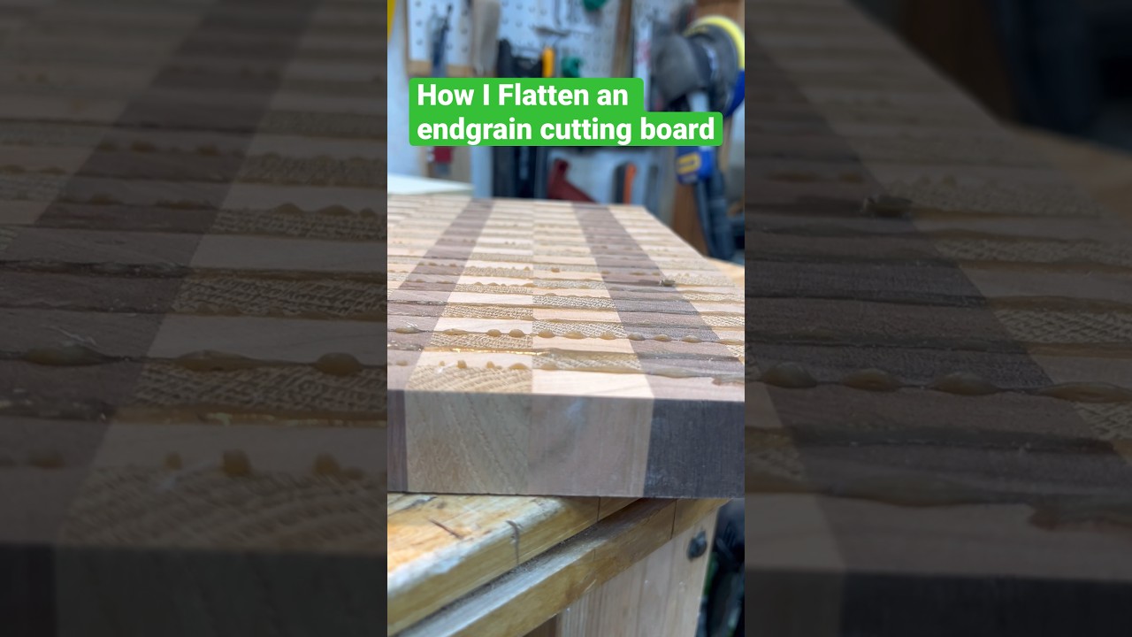 Flattening an endgrain cutting board safely #woodwork #tool #cuttingboard