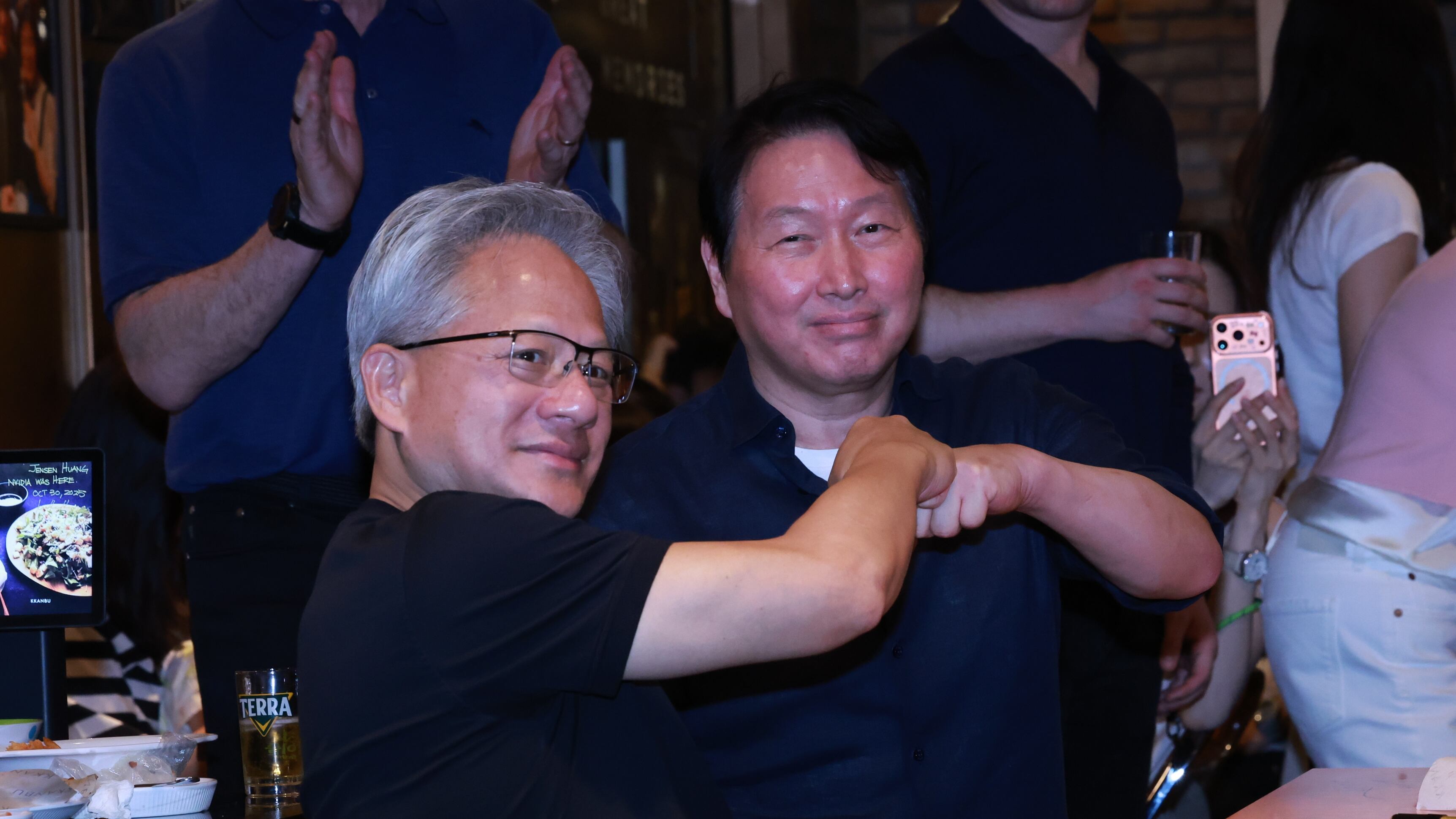 NVIDIA CEO Huang, SK's Chey collaborate on AI over fried chicken