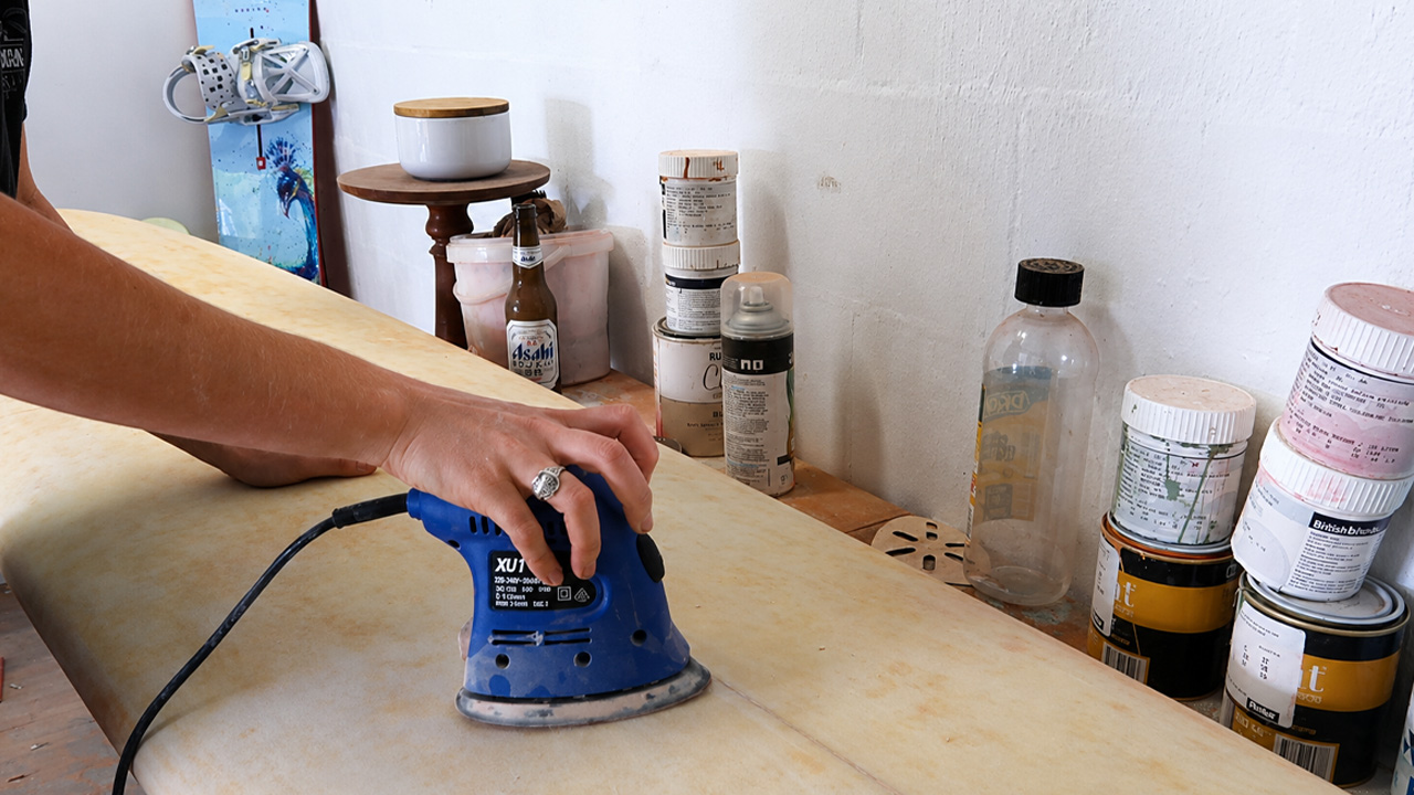 Creative project restoration giving new life to damaged surfboard