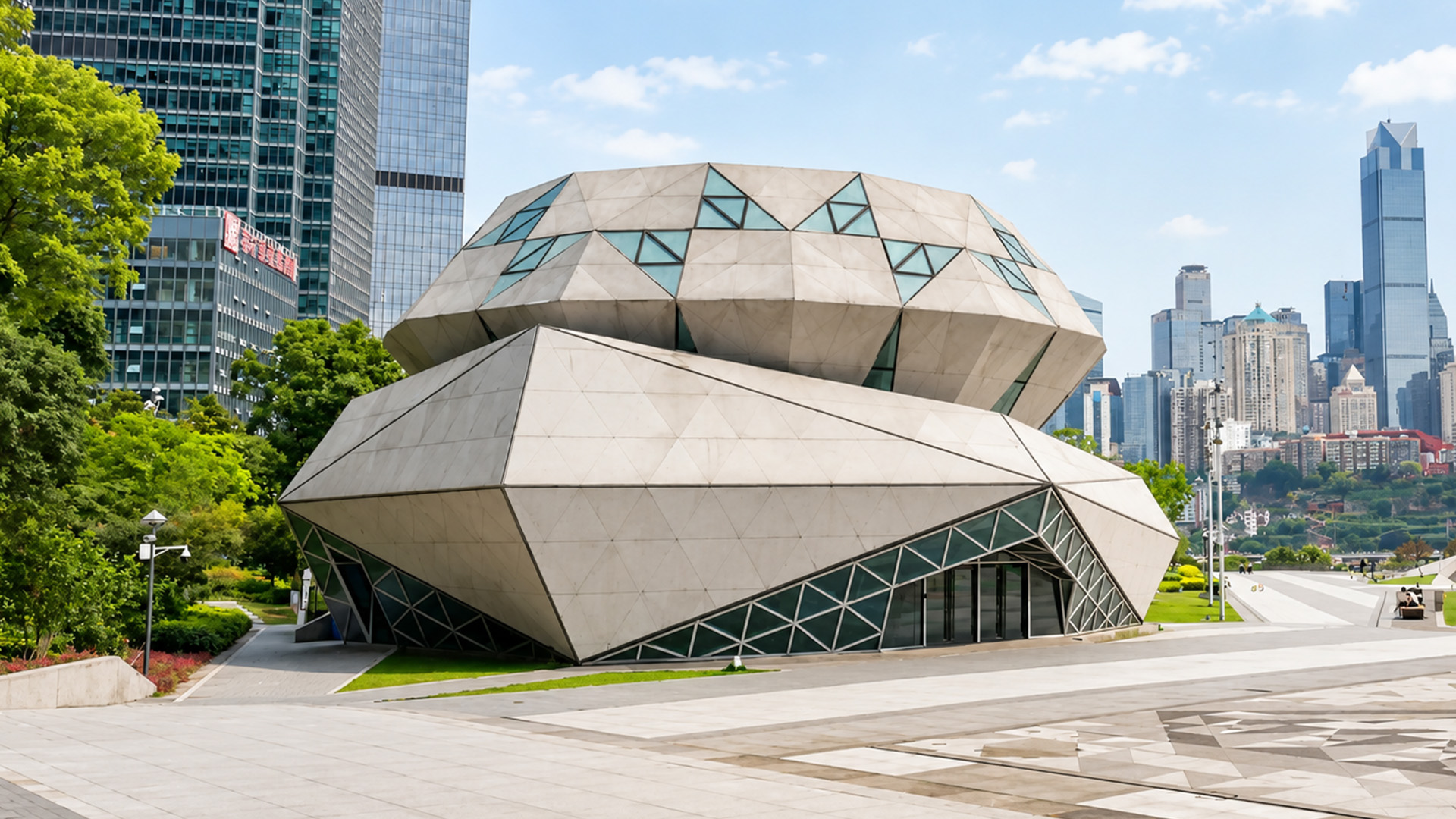 China’s geometric landmark looks like a secret city pavilion