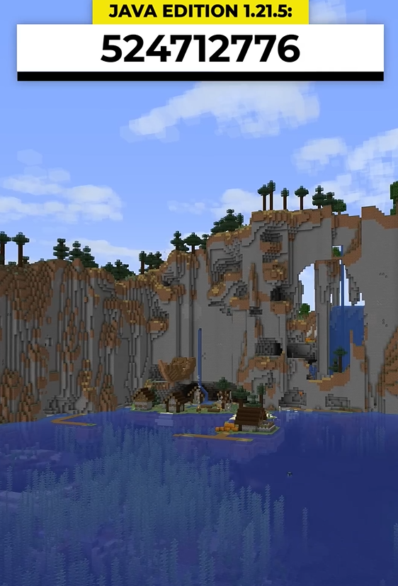 Minecraft floating shipwreck and cliff village seed guide