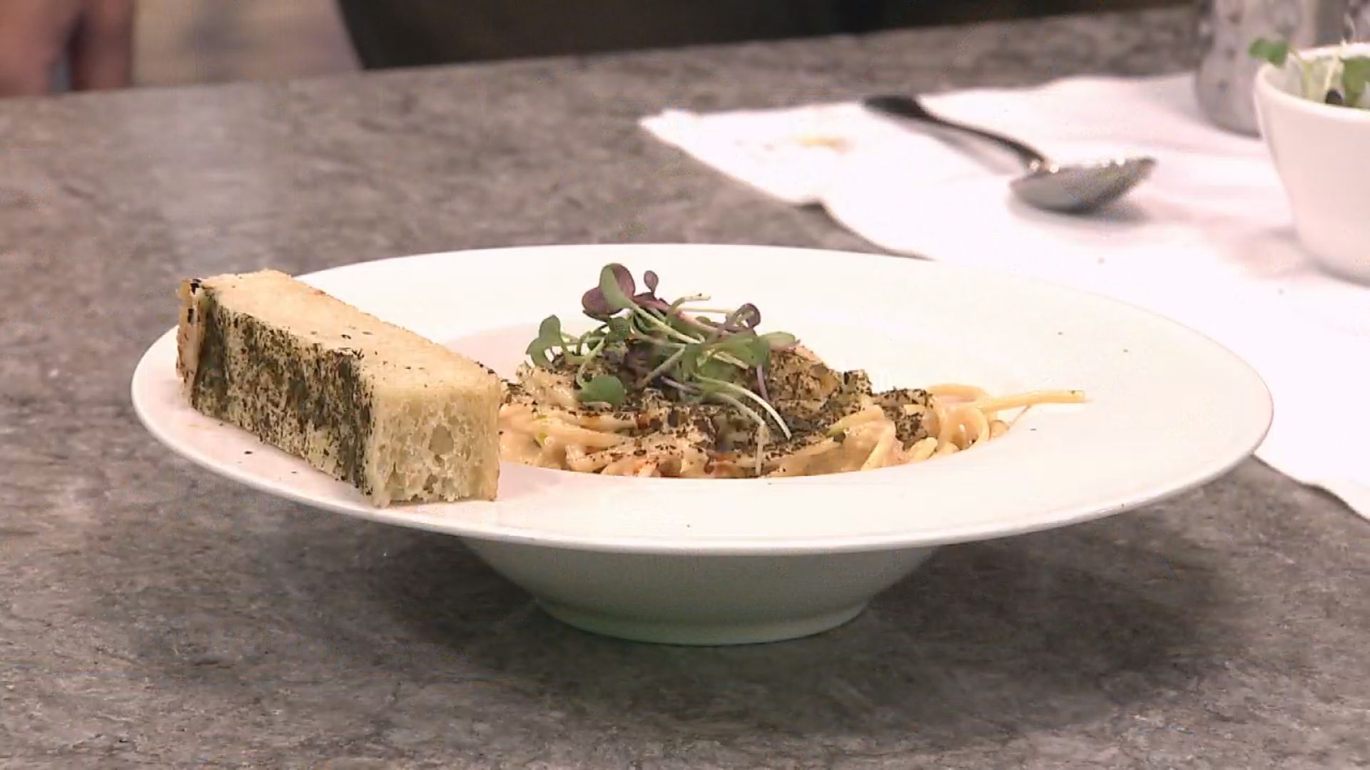 Gallery Detail: Cooking Together Creamy Seafood Pasta