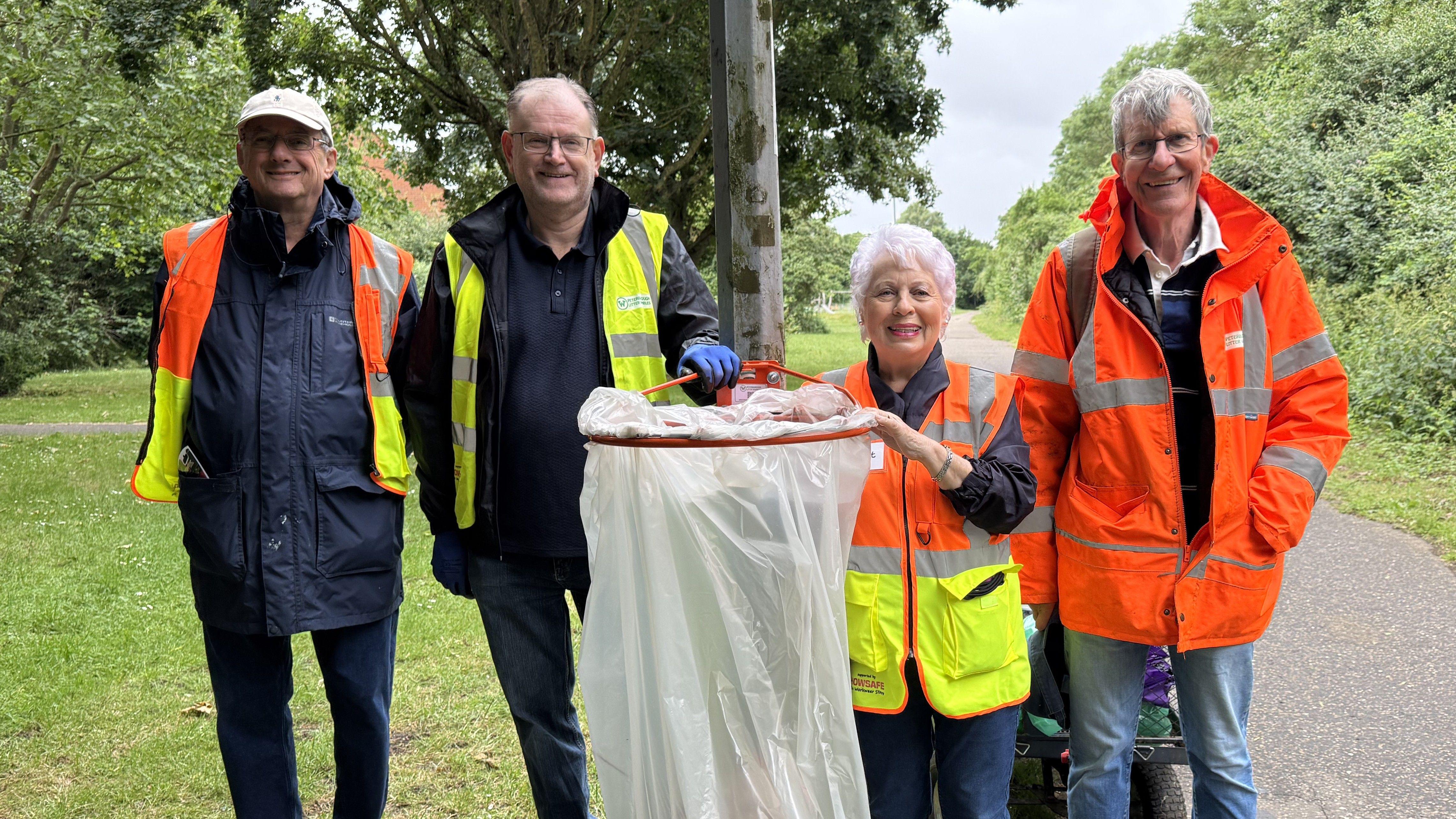 Litter group installs upside-down basketball hoops