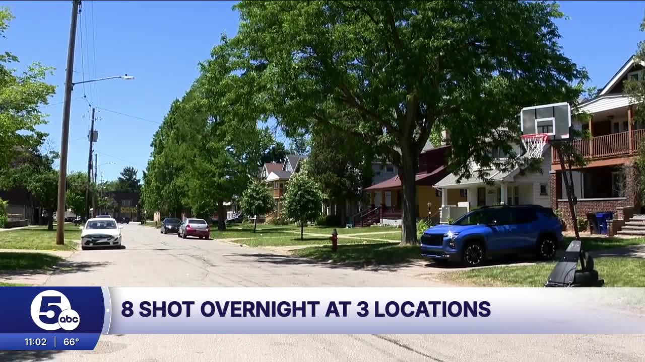 3 shootings left at least 9 people injured in Cleveland overnight