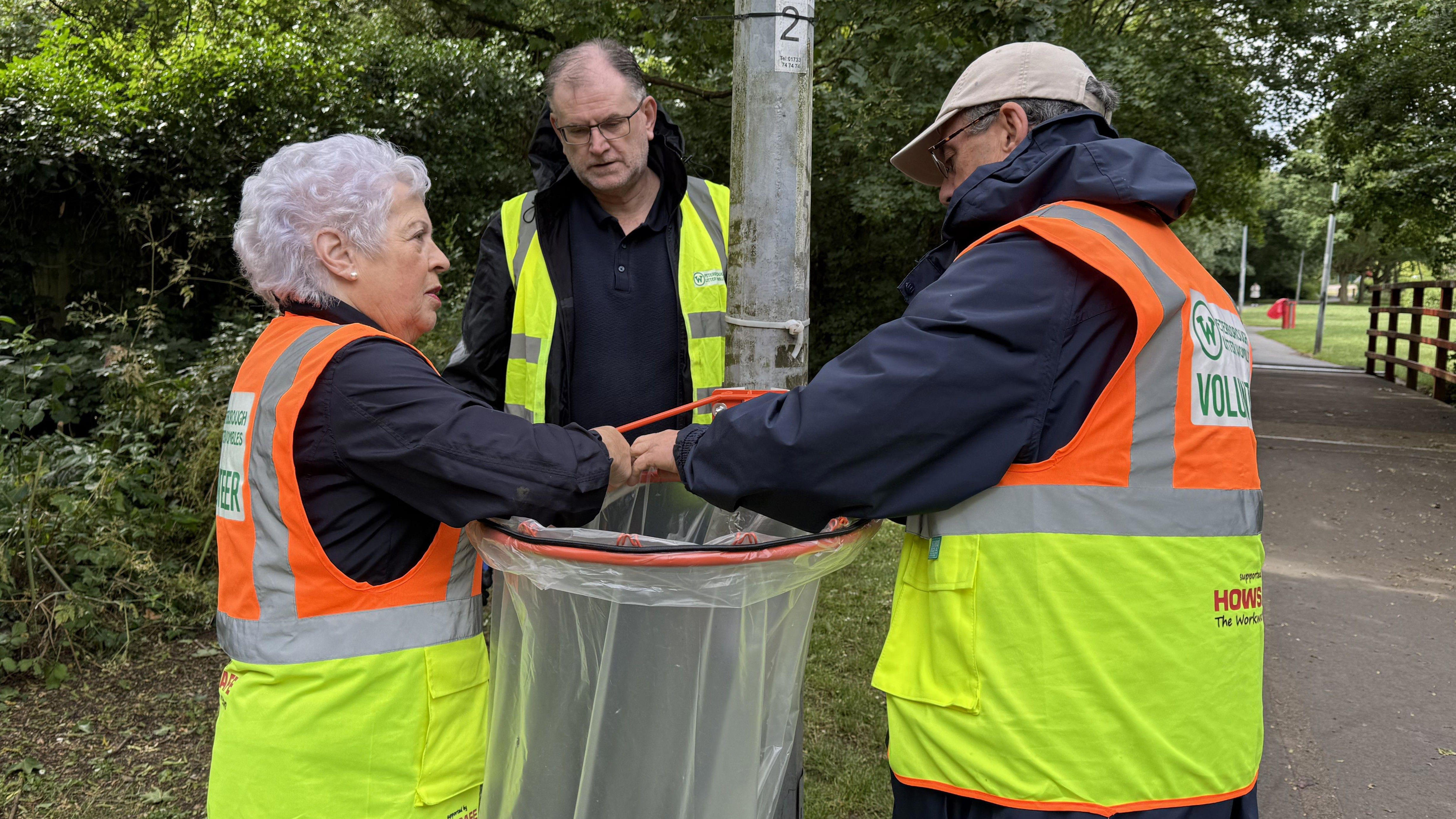 Litter group installs upside-down basketball hoops
