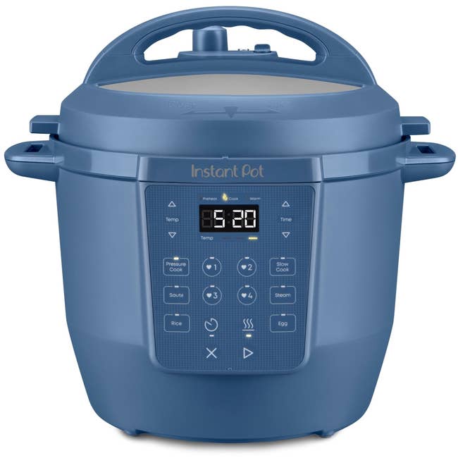 Instant Pot pressure cooker with digital display showing