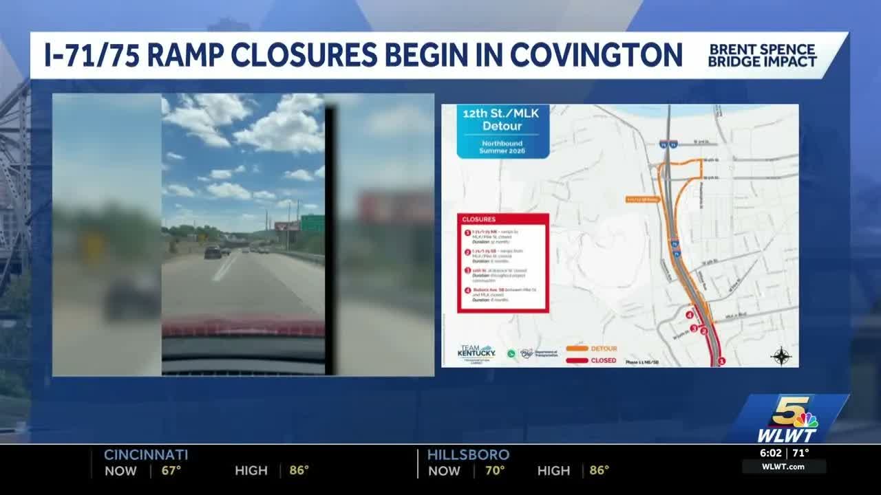 I-71/75 ramp closures begin Monday for Brent Spence Bridge project