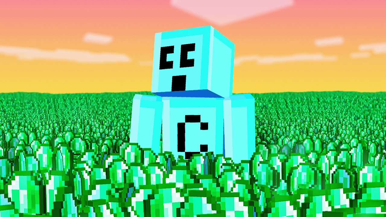 Surviving with one million emeralds inside the Minecraft world