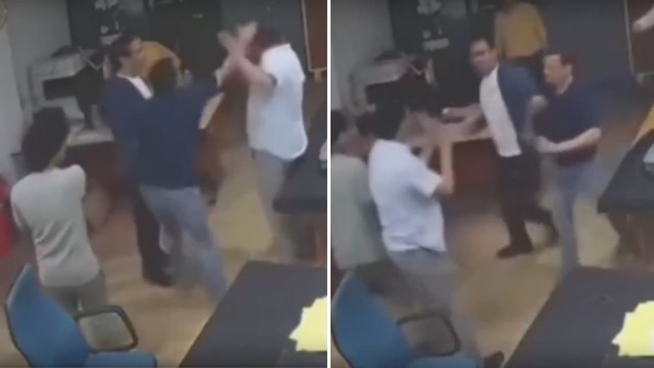 Caught on camera: Son caught cheating, cop father allegedly attacks ...