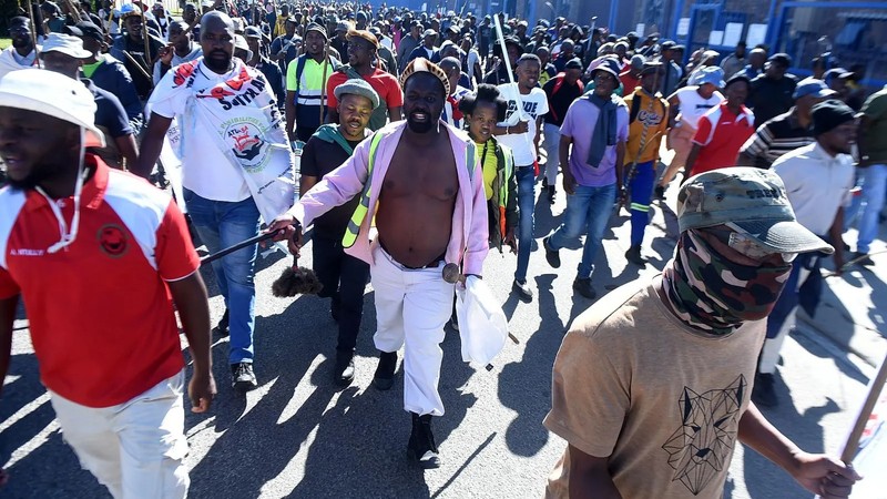 South African anti-migrant protesters march after Ramaphosa warns ...