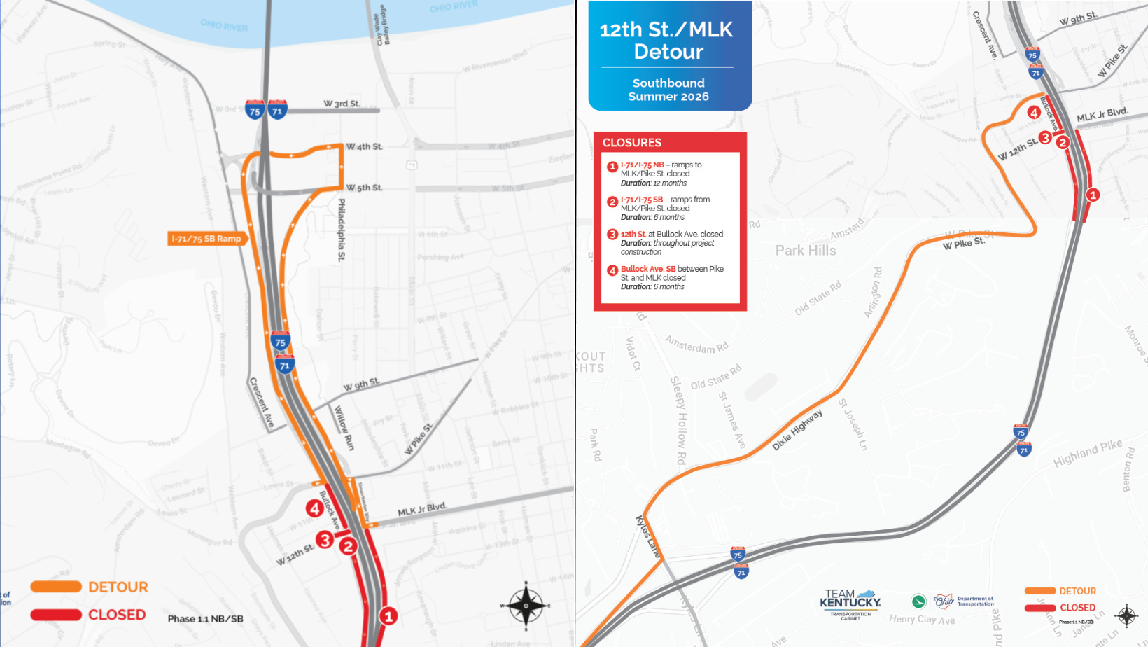 I-71/75 ramp closures begin Monday as next steps taken in Brent Spence ...