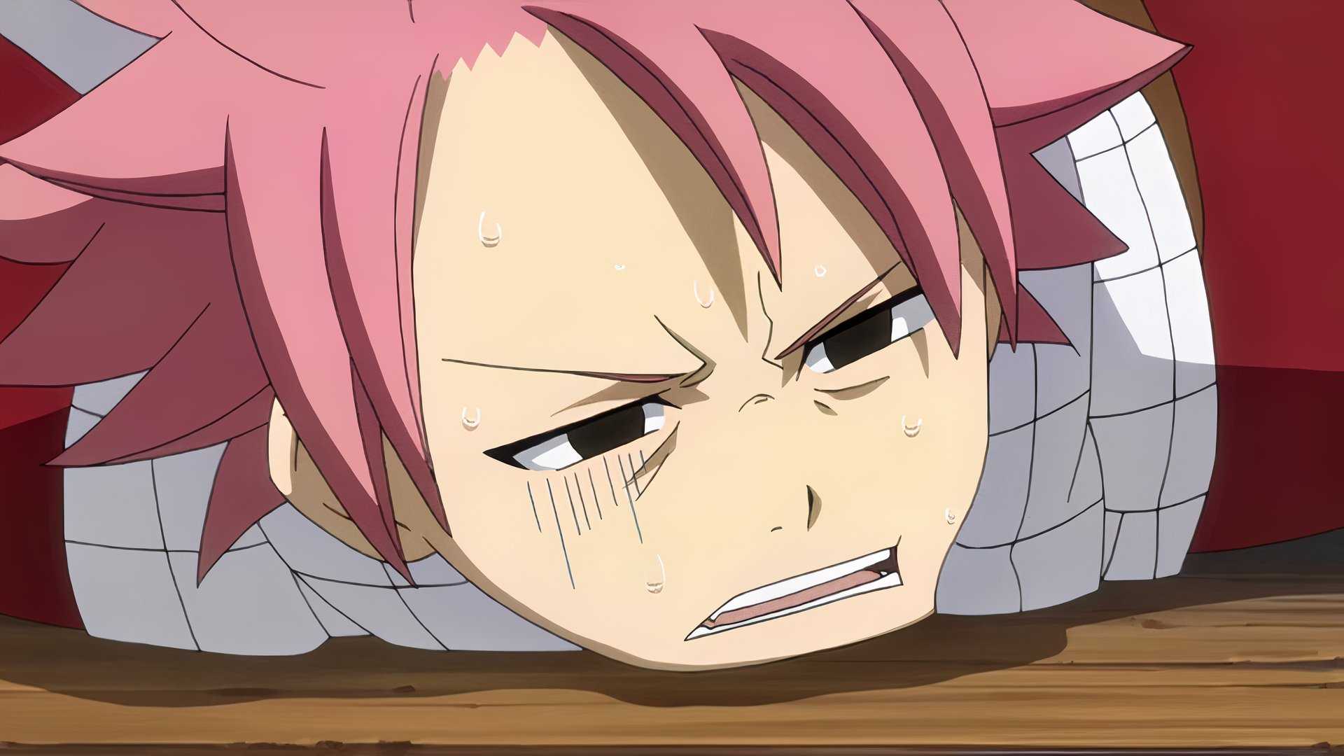 Natsu facing motion sickness in Fairy Tail