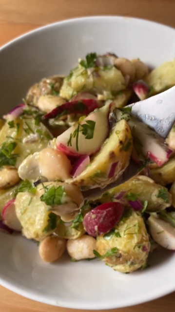 The secret to a fresh and flavorful potato and butter bean salad