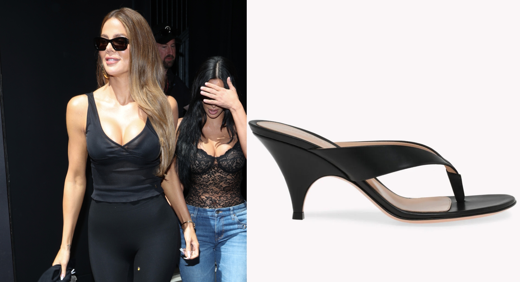Khloe Kardashian nails the thong sandal trend in Gianvito Rossi
