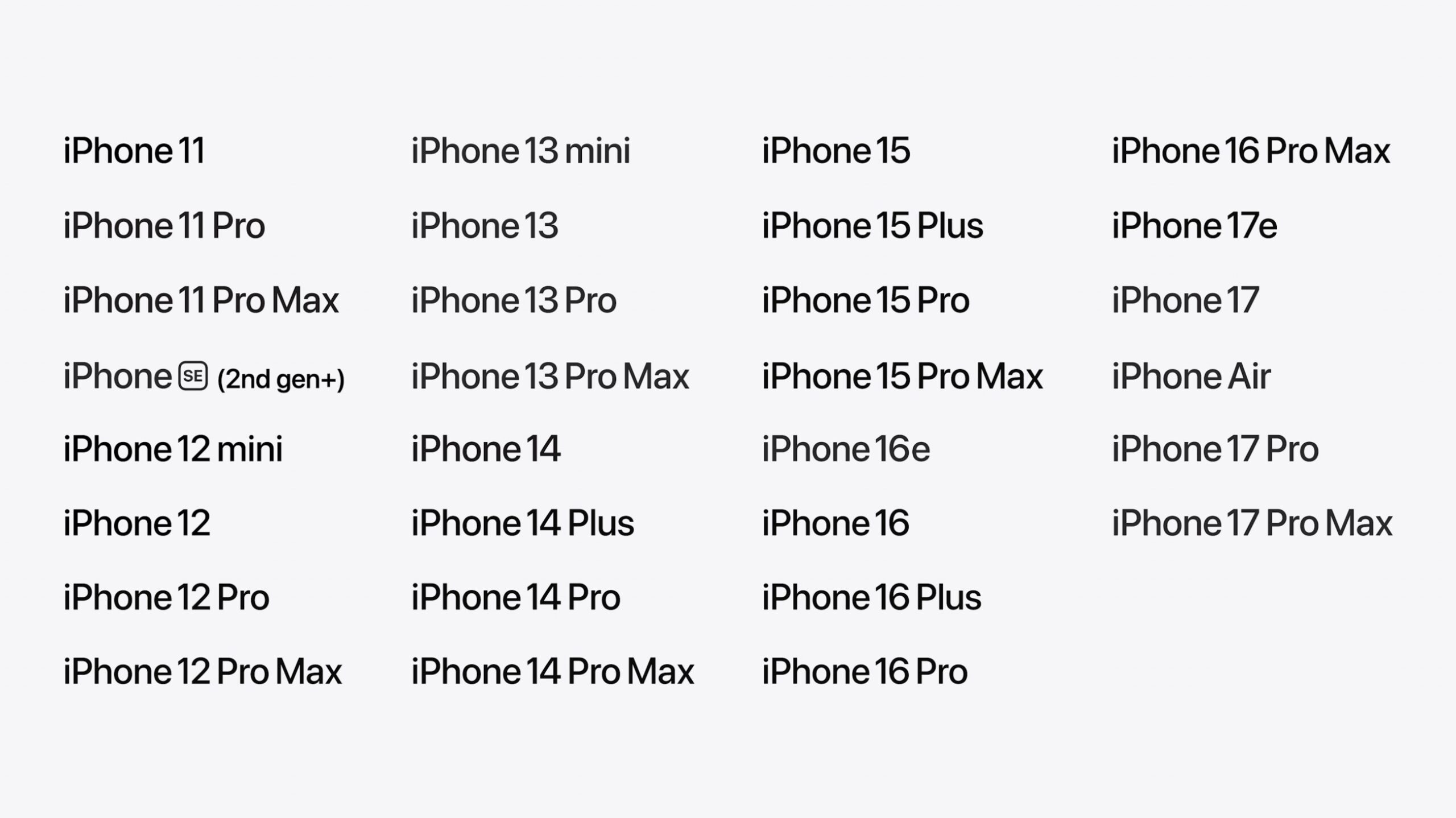 iOS 27: Lista completa de modelos de iPhone compatibles