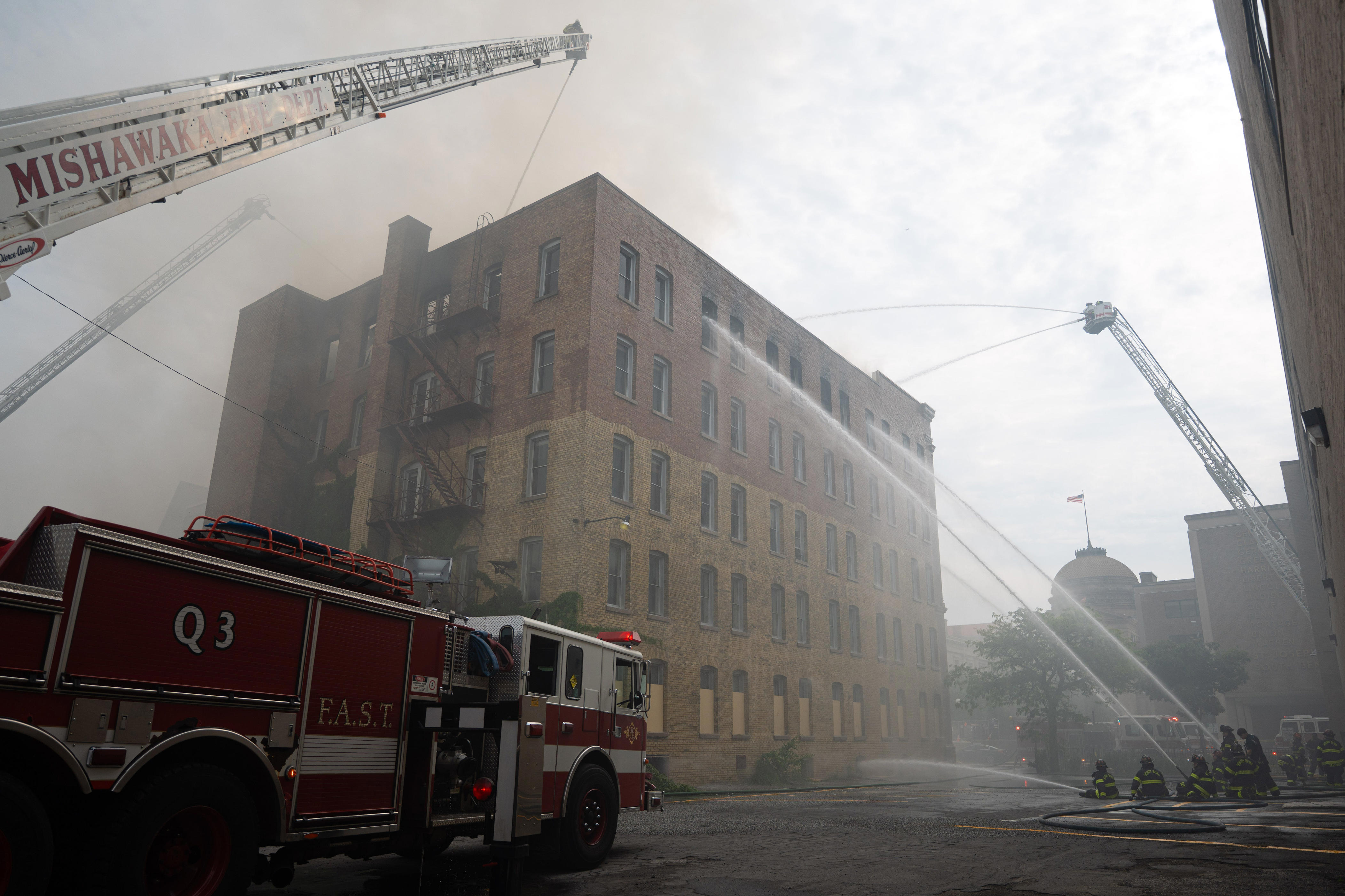 Lafayette Building fire collapsed roof and shut down county building