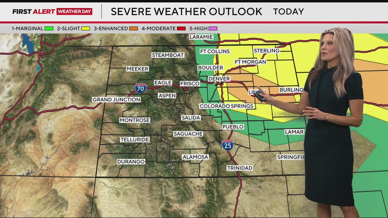 Large hail and possible tornadoes across eastern Colorado