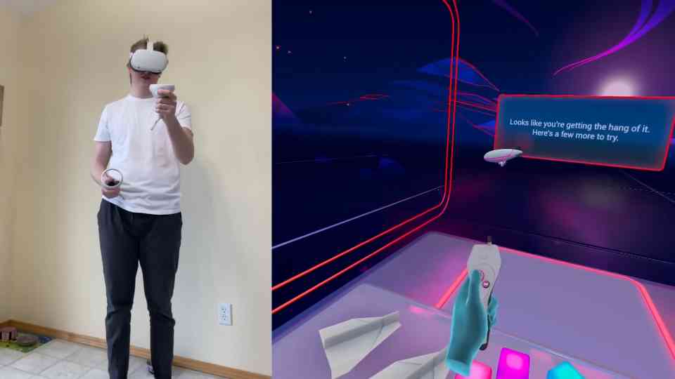 He tried virtual reality for the first time... here is the result
