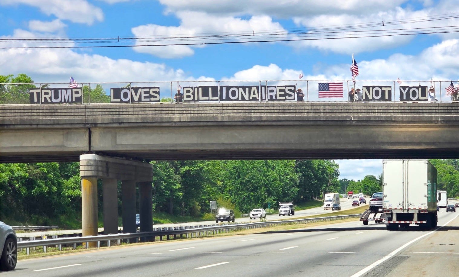 NJ protesters rally over Route 78 during Trump visit for Knicks game