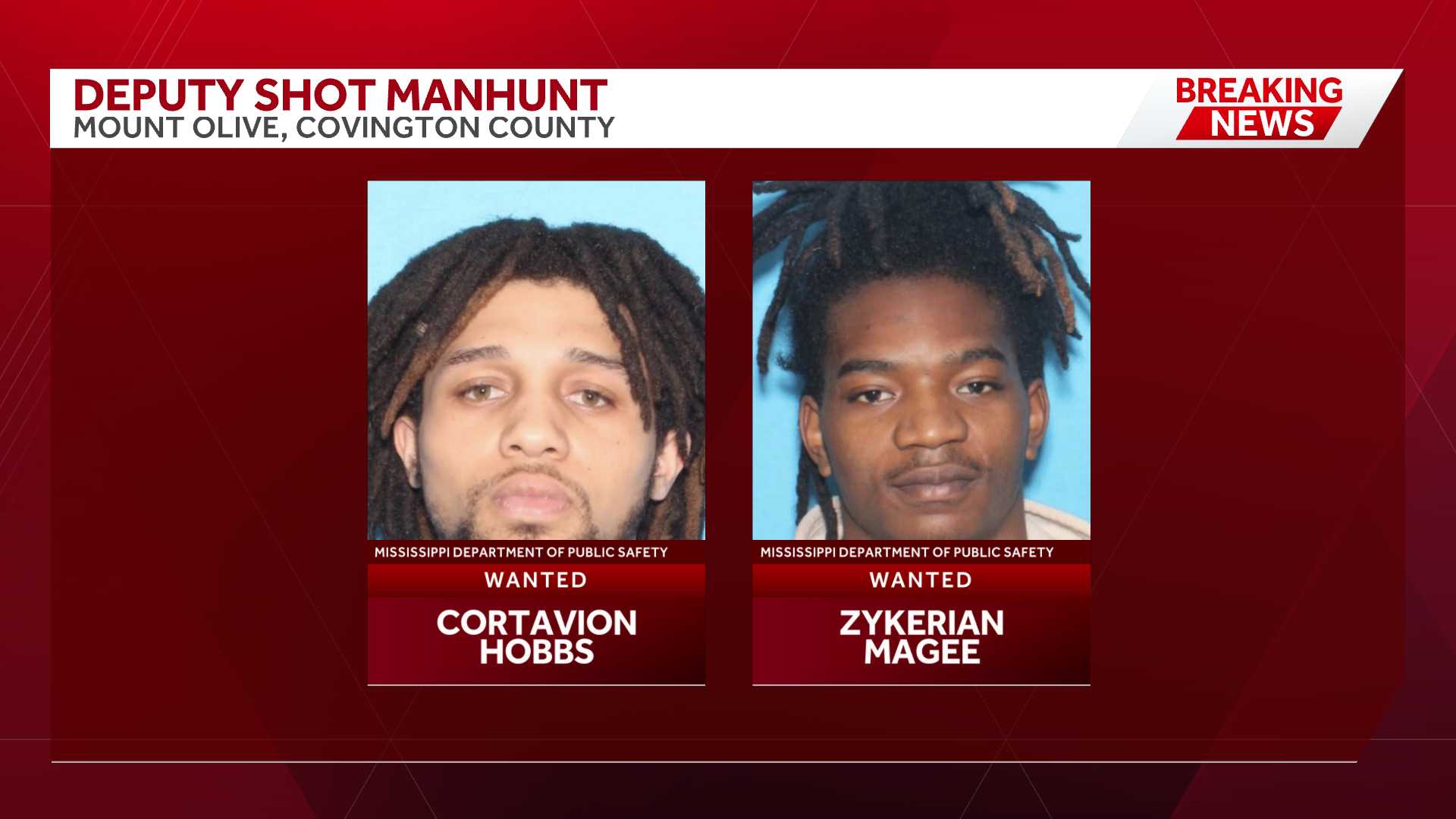 Manhunt underway for two 19-year-olds after deputy shot in Mount Olive