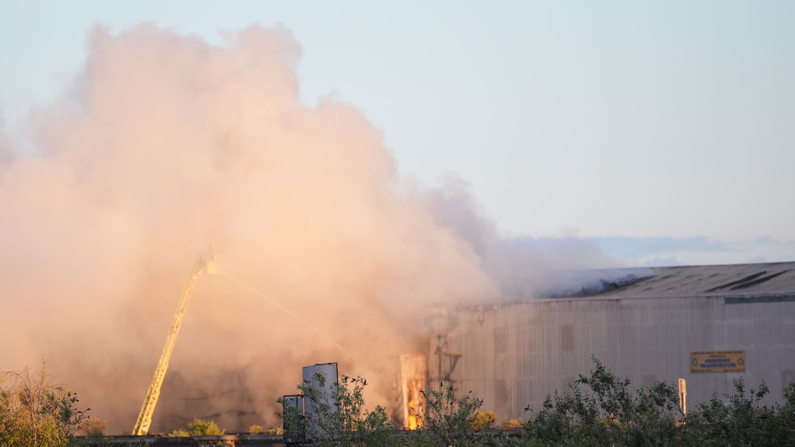 Huge blaze at recycling centre causes travel disruption