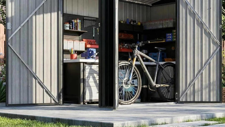 Amazon's spacious triple-door storage shed is a smart investment at ...