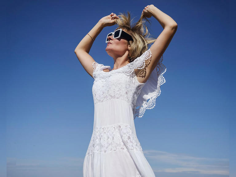striped maxi dress blue white The Blue V Neck Shirred Striped Maxi Dress & Reviews - Blue - Dresses