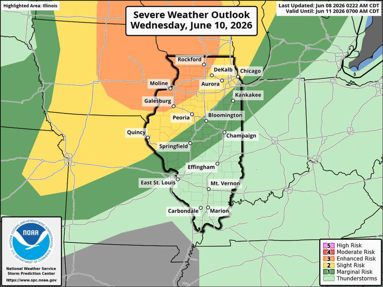Severe weather likely this week in Illinois with rare day 4 enhanced risk