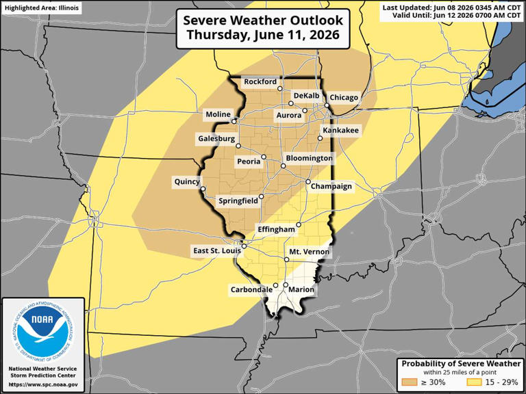 Severe weather likely this week in Illinois with rare day 4 enhanced risk