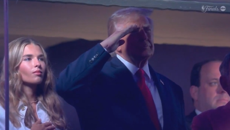 Knicks fans loudly boo Trump during national anthem at finals game