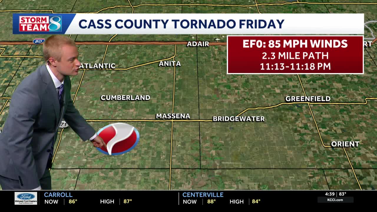 One tornado confirmed from Friday night's storms