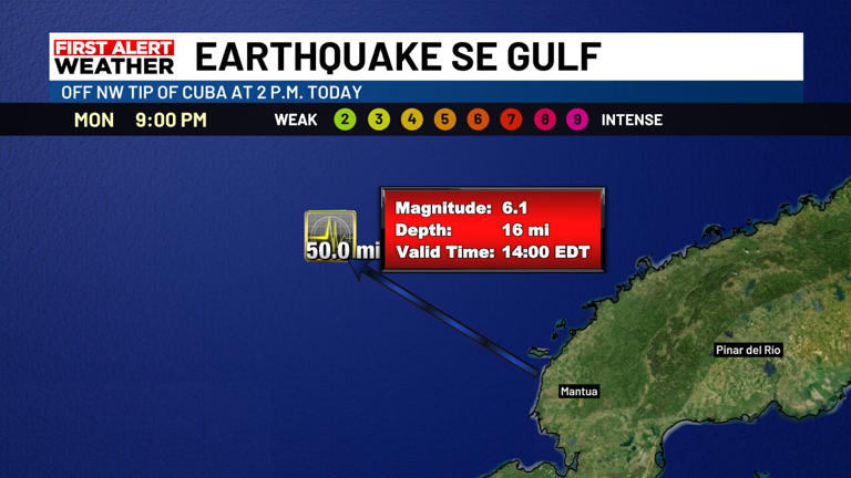 Tremor struck 20 miles deep in gulf, no tsunami reported