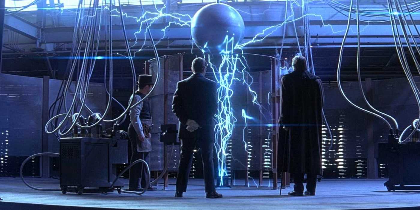 Nikola Tesla (David Bowie) conducting an experiment in The Prestige