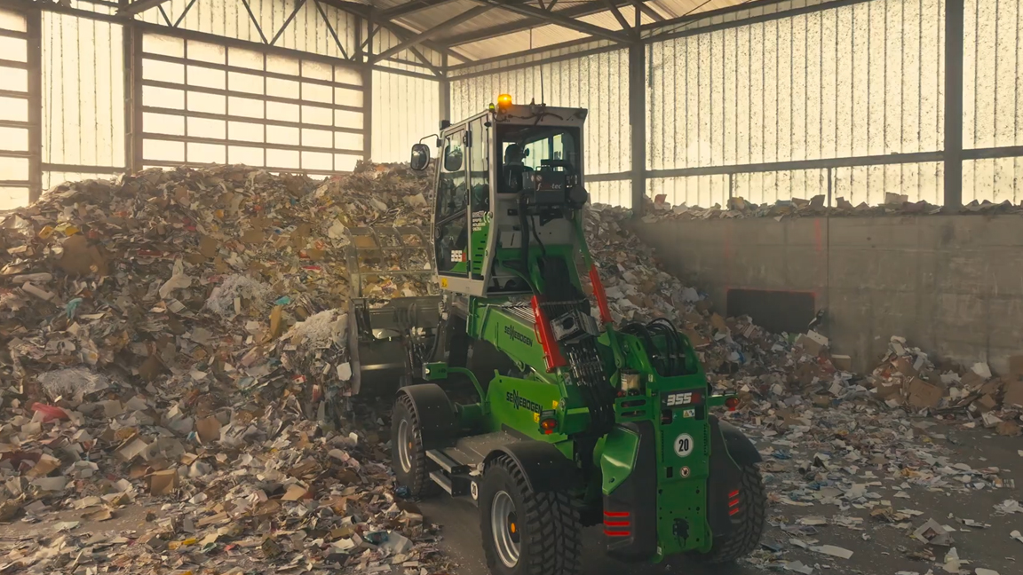 This compact loader plays a big role in recycling operations