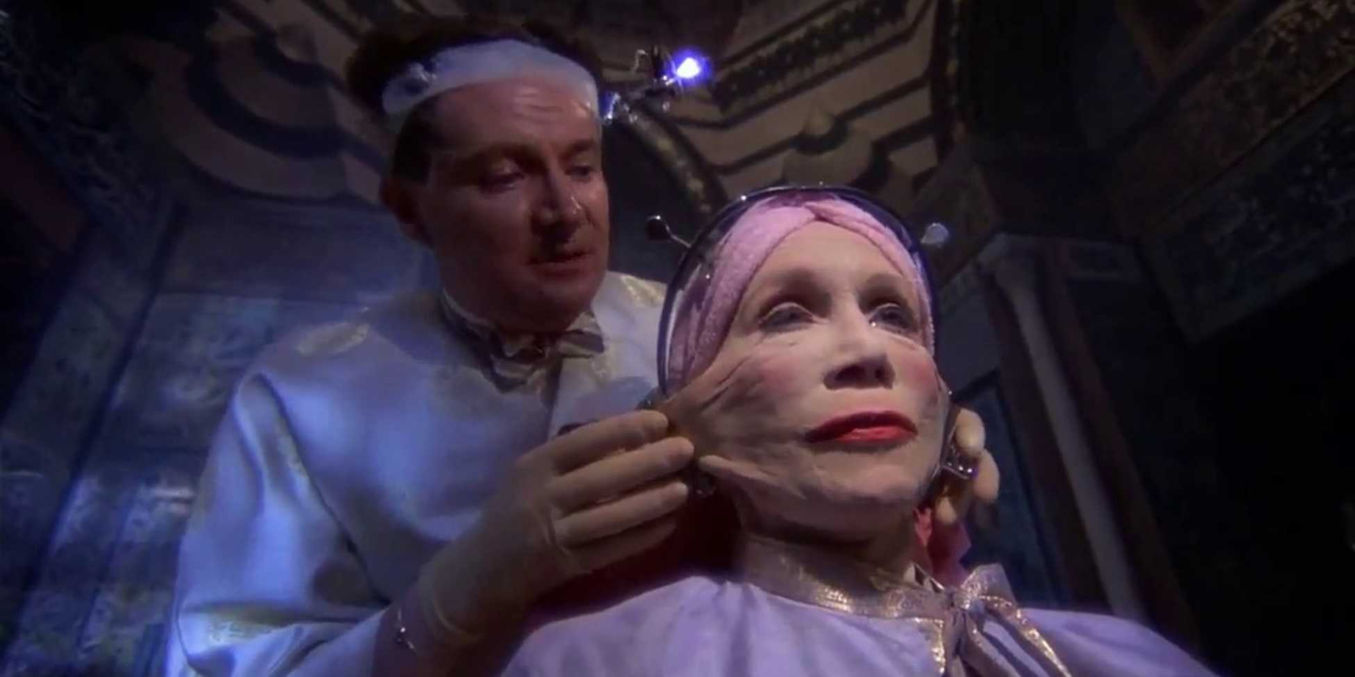 A woman gets her face stretched in Brazil