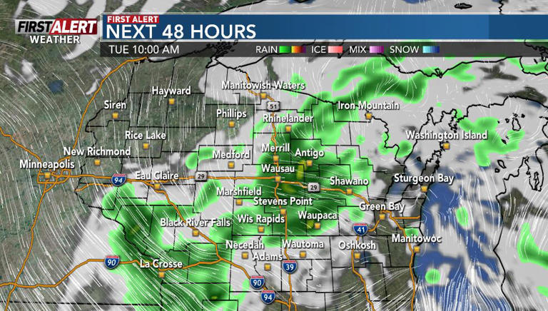 Showers and storms are expected to return early in the week