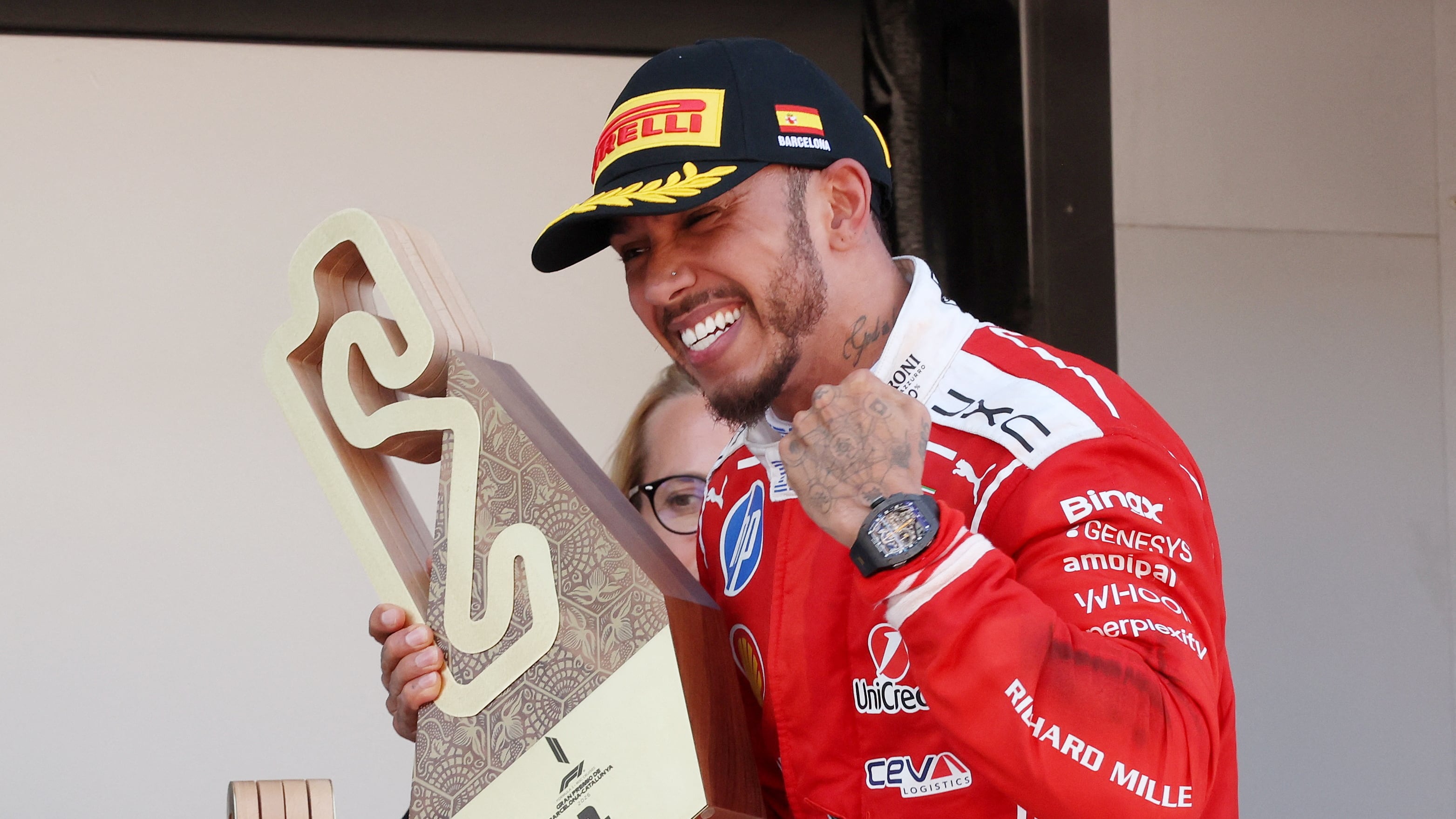 Lewis Hamilton 'in a good place' as Briton clinches maiden Ferrari win