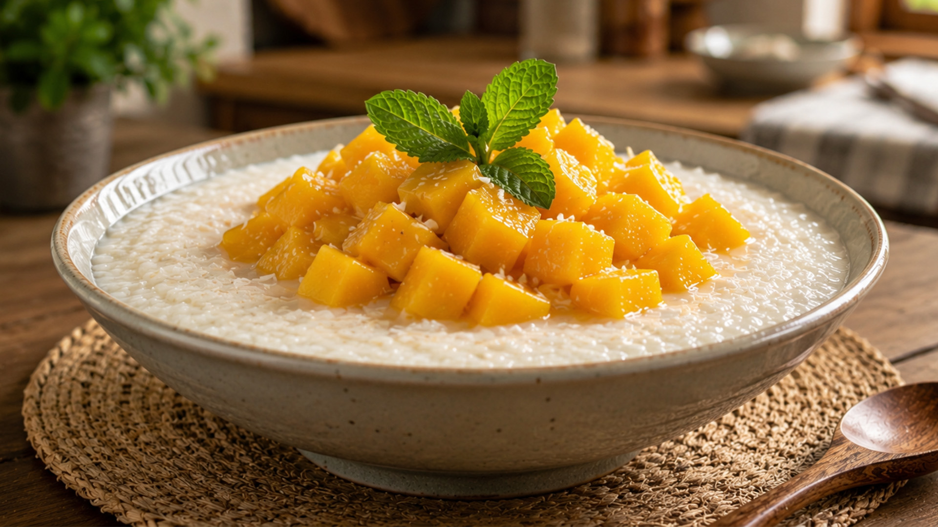 Mango jelly dessert with fresh ripe mango