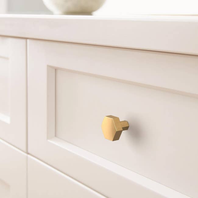 The knob on a cabinet