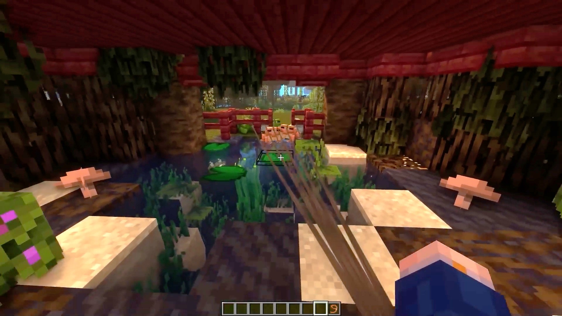 Creative Minecraft pet houses with pond and nature style