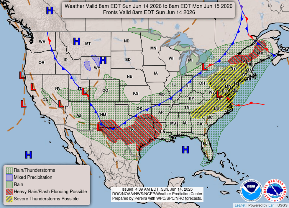 Heavy rain this coming week after a hot weekend