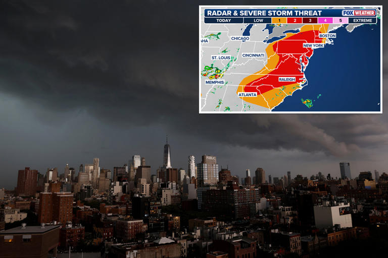 NYC and the Northeast bracing for thunder storms, severe weather to ...