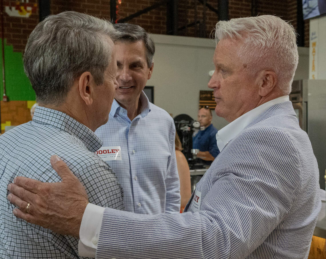 Gov. Brian Kemp, US Senate candidate Derek Dooley make stop in Columbus