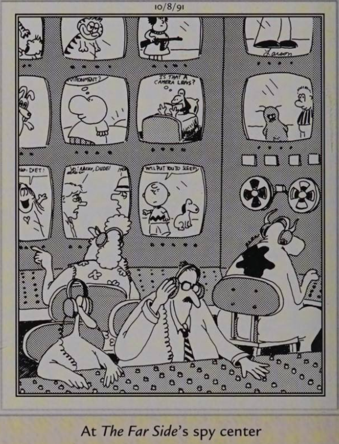 Far Side Cows Spy on Other Comic Strips