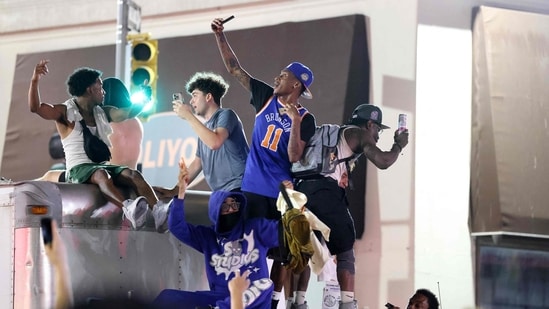 French Montana, Corey Woods and Fat Joe celebrate Knicks' win in style ...