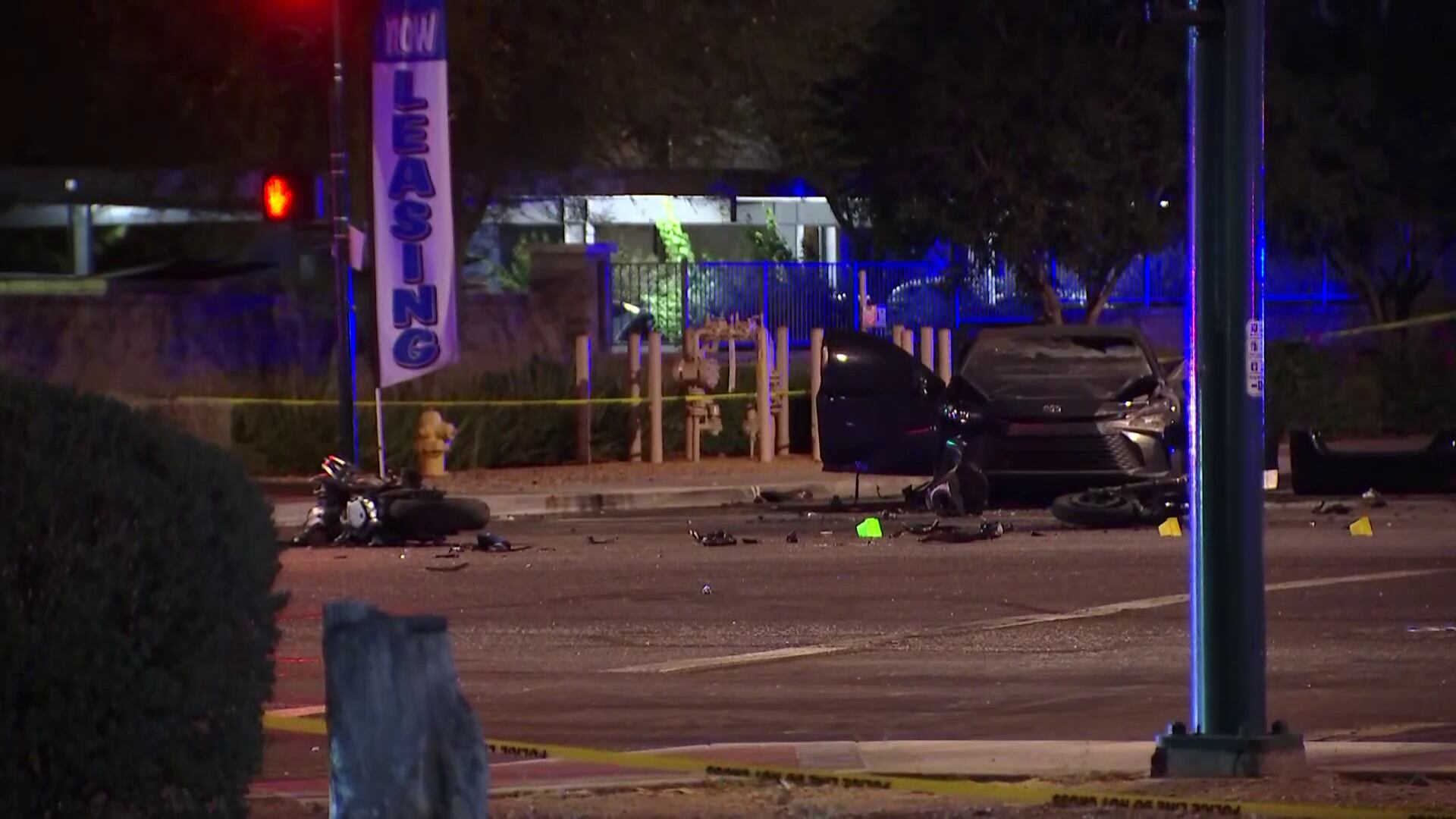 Motorcyclist dead, driver hurt after chain-reaction crash in north Phoenix